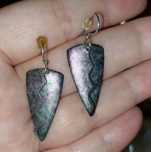 Metal Boho Black and Silver Earrings